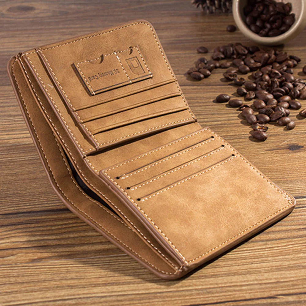 Kompakte Vintage Brieftasche mit Kartenfächern und Fototasche