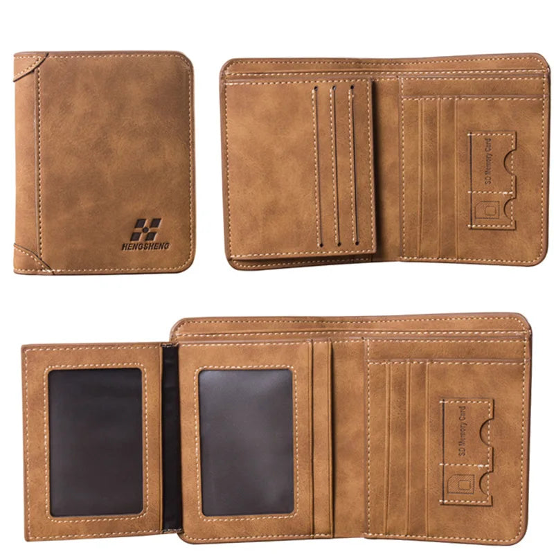 Kompakte Vintage Brieftasche mit Kartenfächern und Fototasche
