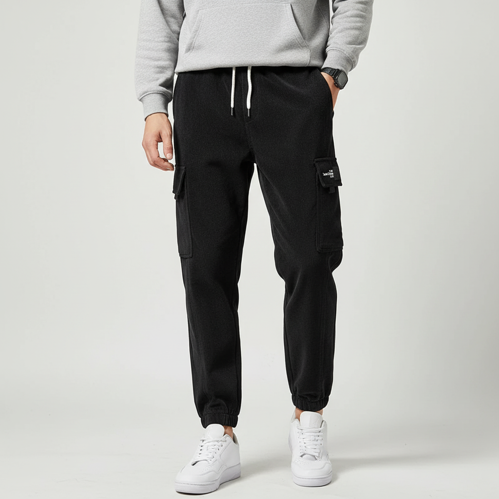 Herren-Cargo-Jogging-Hosen elastische Taille entspannter Schnitt