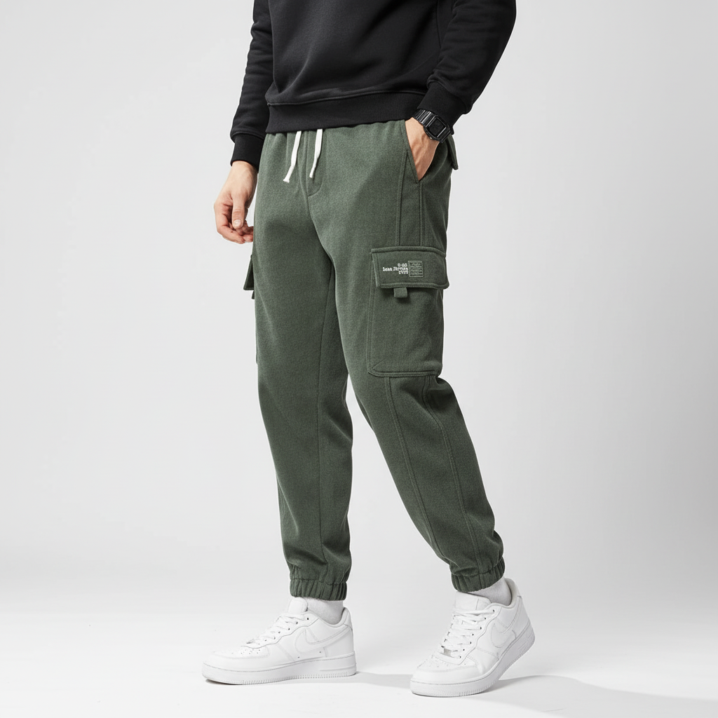 Herren-Cargo-Jogging-Hosen elastische Taille entspannter Schnitt