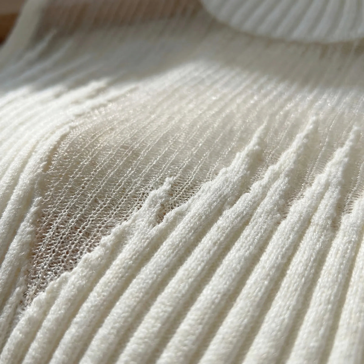 Ärmellos gestricktes Mesh-Oberteil mit Y2K-Halbkragen und gerippter Passform