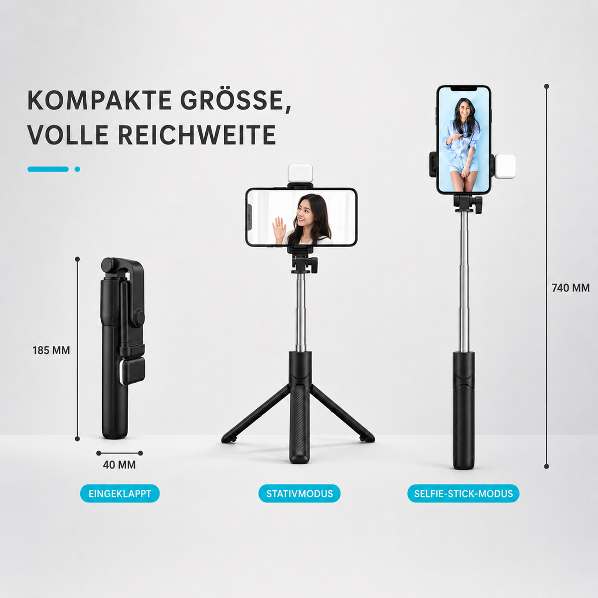 Camp Basel | VeloGrip Ausziehbarer Selfie-Stick Stativ