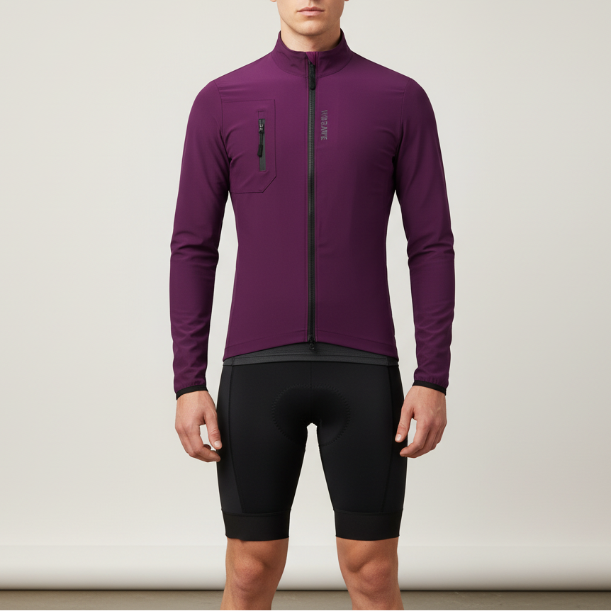 Langarm-Radjacke mit Windschutz atmungsaktiv reflektierend