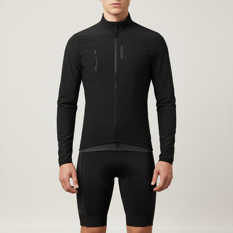 Langarm-Radjacke mit Windschutz atmungsaktiv reflektierend