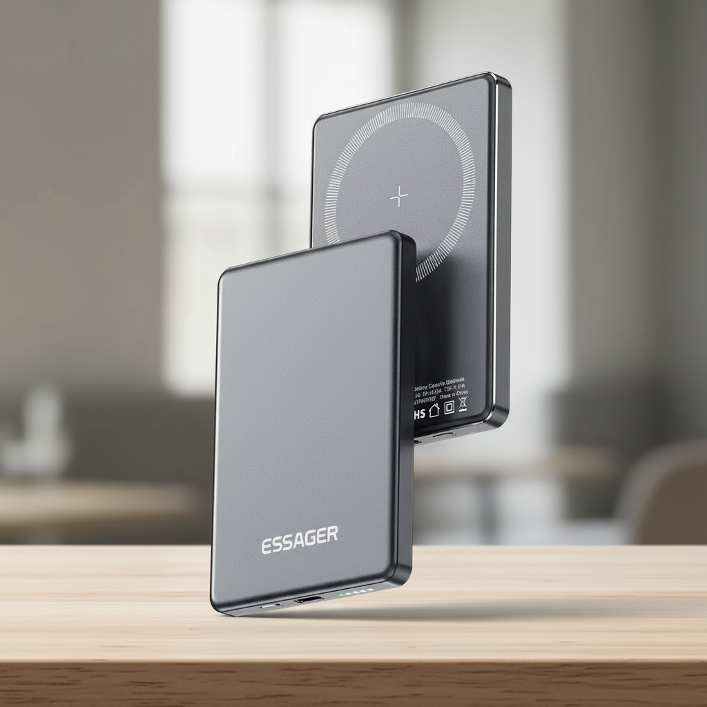 Schlanke magnetische Powerbank mit 20-Watt-Schnellladung und USB-C