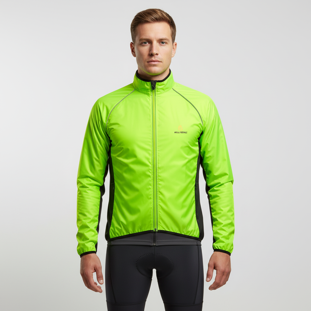 Herren-Radjacke Langarm windundurchlässig reflektierend atmungsaktiv