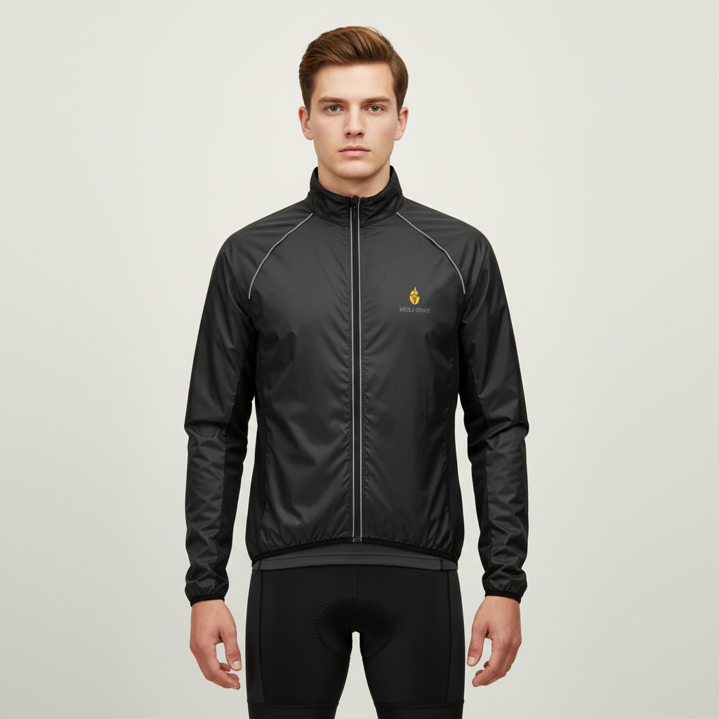 Herren-Radjacke Langarm windundurchlässig reflektierend atmungsaktiv