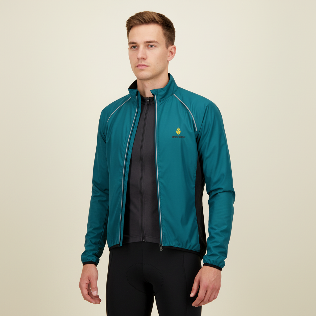 Herren-Radjacke Langarm windundurchlässig reflektierend atmungsaktiv