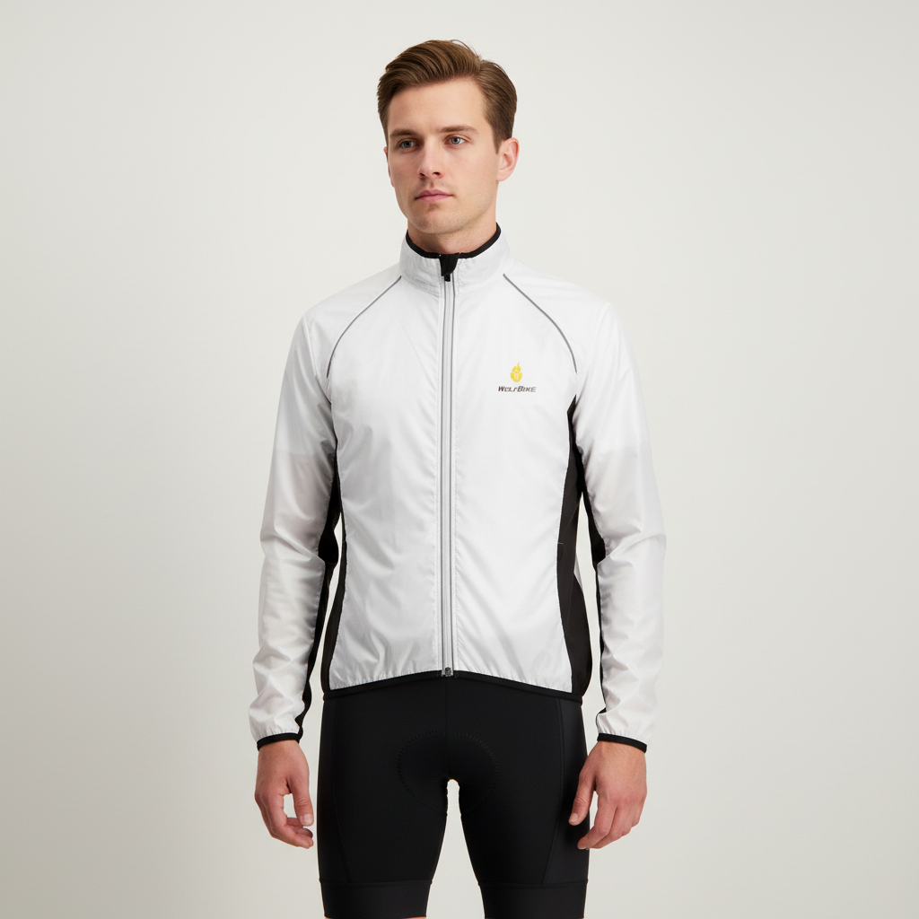 Herren-Radjacke Langarm windundurchlässig reflektierend atmungsaktiv