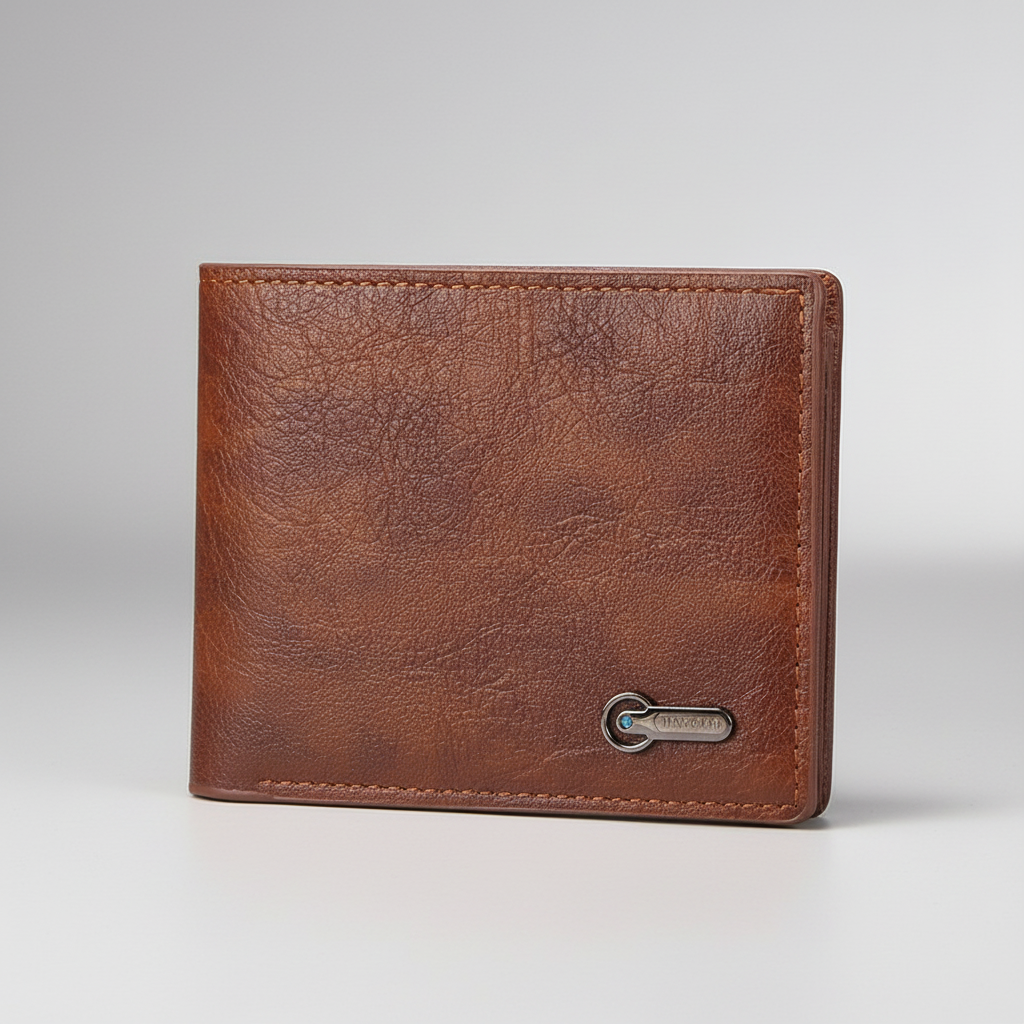Kompakte Bifold-Geldbörse schlankes Kartenfach geometrisches Nahtdesign