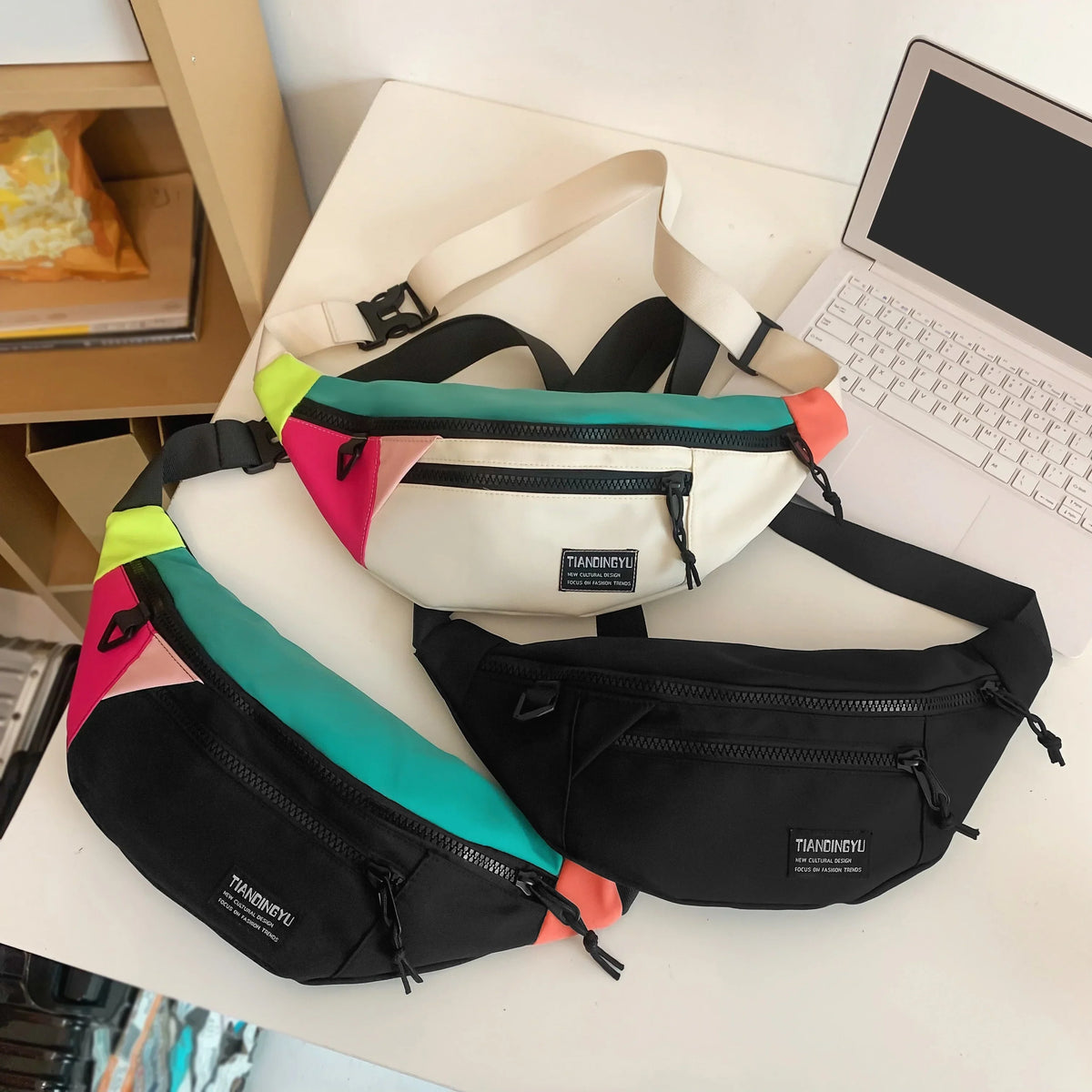 Veltroxa Crossbody-Tasche Nylon halbmondförmig Schultertasche