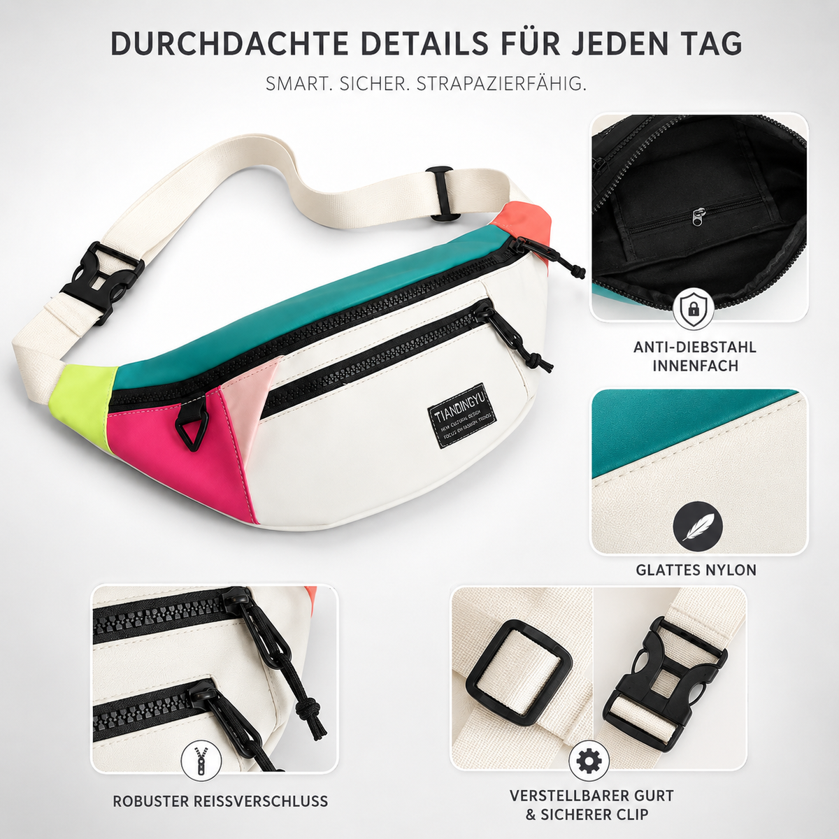 Camp Basel | Veltroxa Lässige Nylon-Crossbody-Tasche