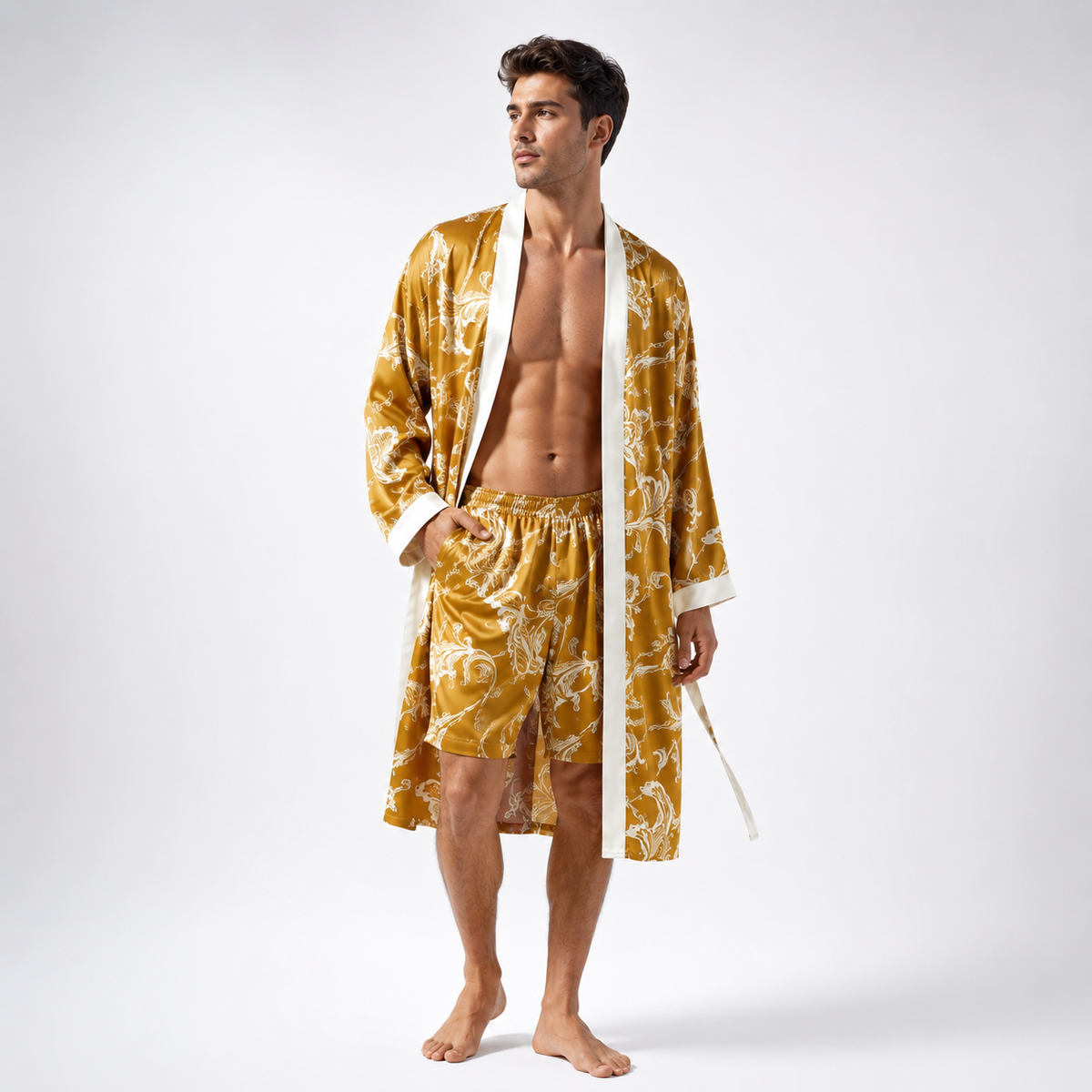 Camp Basel | Velvoro Langer Kimono-Stil Bademantel-Set