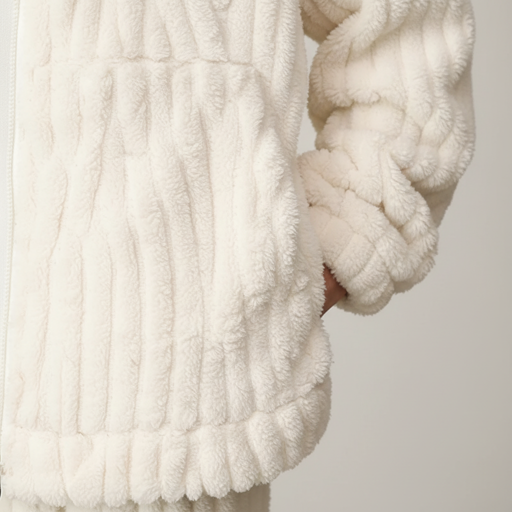 Herren-Pyjama-Set flauschig warm mit Reißverschluss