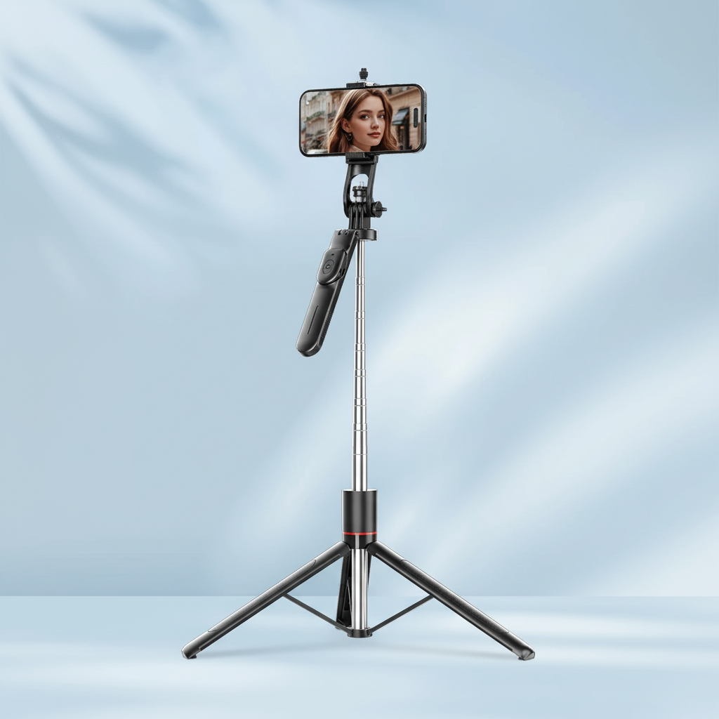 Teleskop-Selfie-Stab mit Stativ 360-Grad-Drehkopf Bluetooth-Fernbedienung
