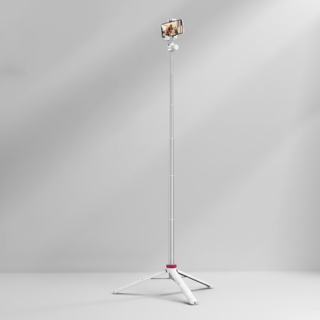 Ausziehbares Stativ mit Selfie-Stick-Funktion für Smartphone und Kamera