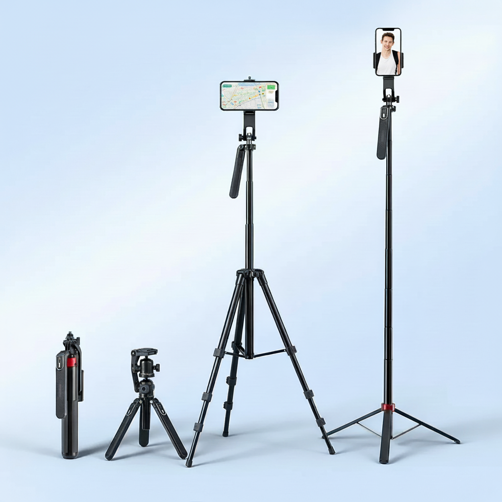 Tragbares Aluminium-Videostativ mit 360-Grad-Rotation und Fernbedienung