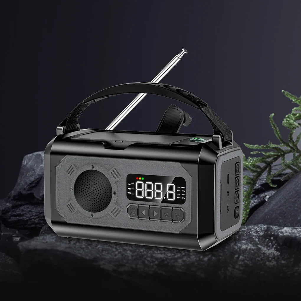 Tragbares Notfallradio Solar Kurbel mit LED-Lampe und NOAA-Empfang