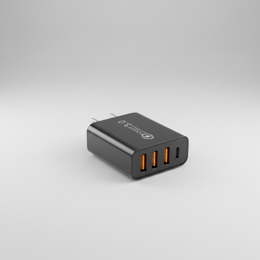 Kompaktes Wandladegerät mit USB-C und USB-Anschlüssen für schnelles Laden