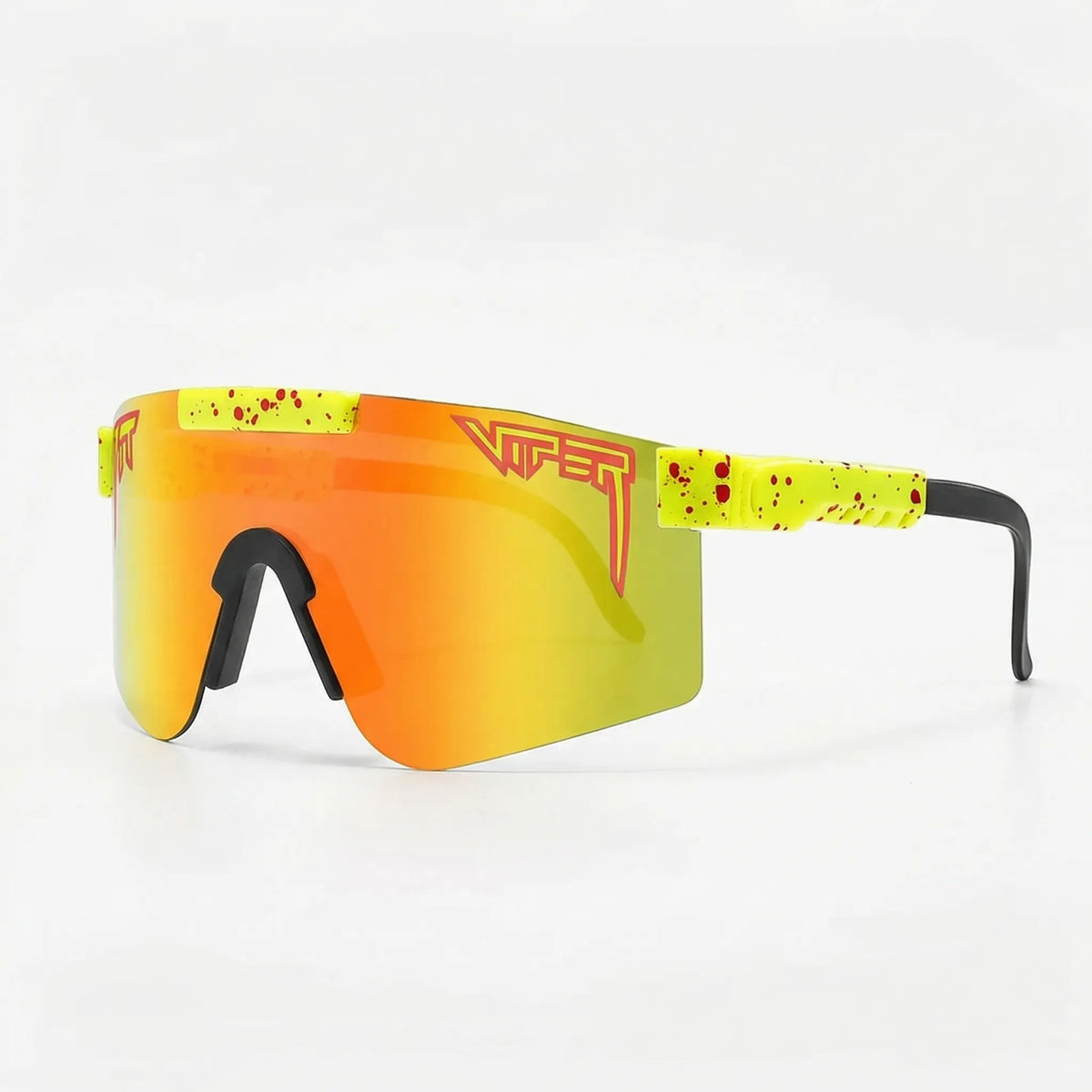 Übergroße Sportsonnenbrille mit Wraparound-Schutzglas und UV400-Gläsern