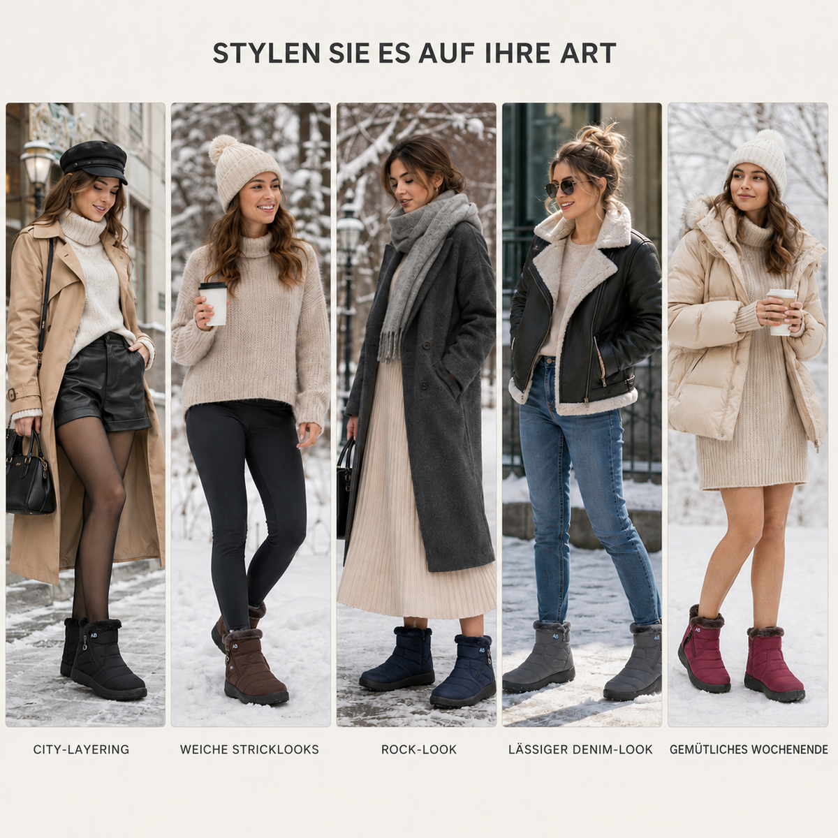 Camp Basel | Wasserdichte Knöchel-Winterstiefel