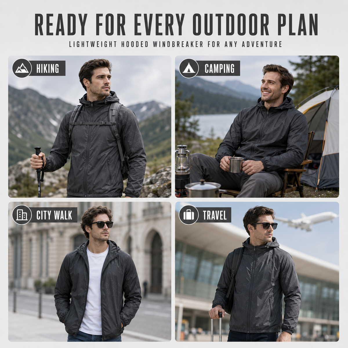Camp Basel | Zephyria Leichte Kapuzen-Windbreaker