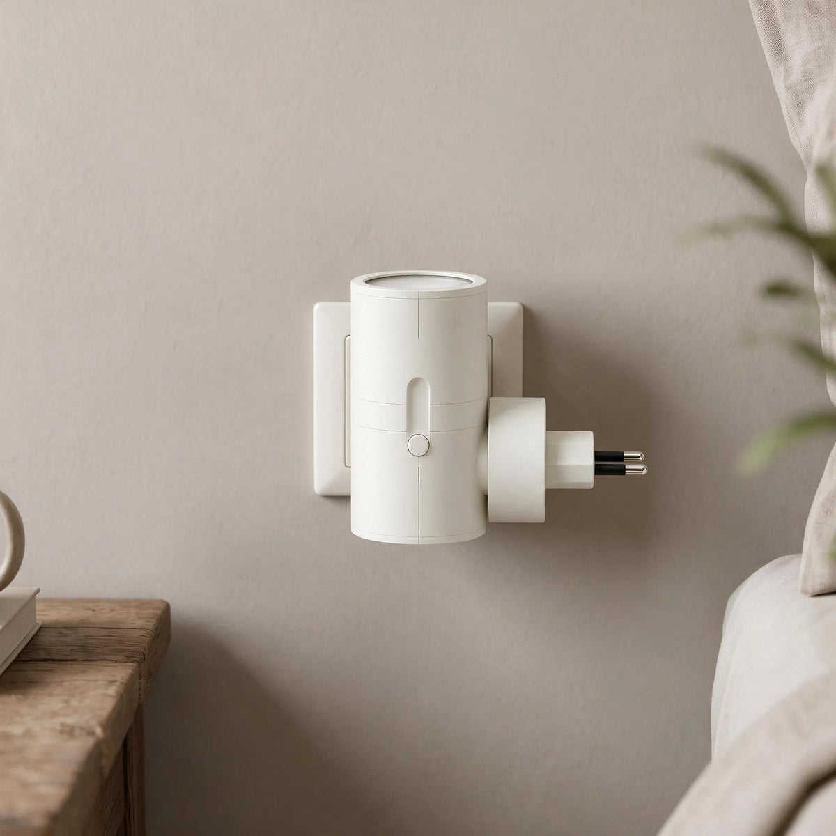 Norvia | Steckdosenlampe mit freier Nachbarbuchse