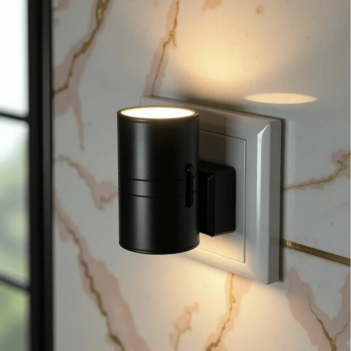 Norvia | Steckdosenlampe mit freier Nachbarbuchse