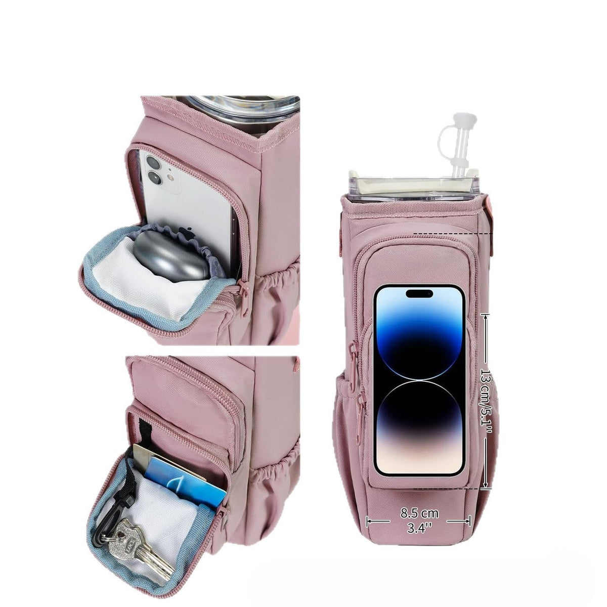 Wasserflaschen-Umhängetasche, Isolierte Wasserflaschen-Tasche Crossbody Wasserflasche Halter mit Gurt