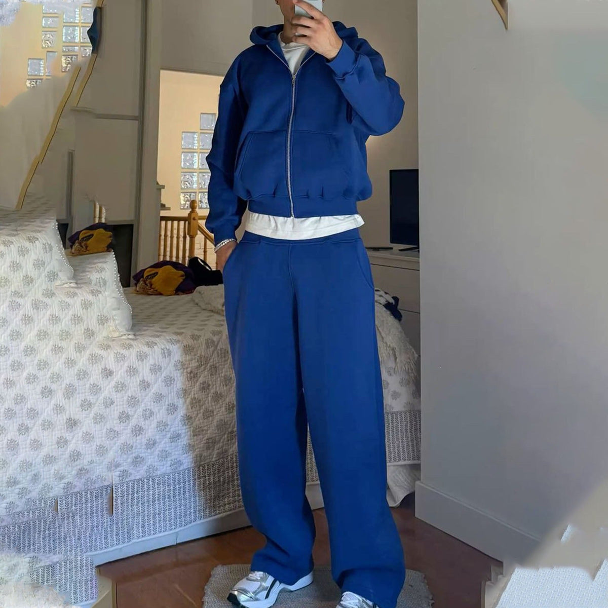 Herren Oversize Zip-Hoodie und Relaxed Sweatpants Set