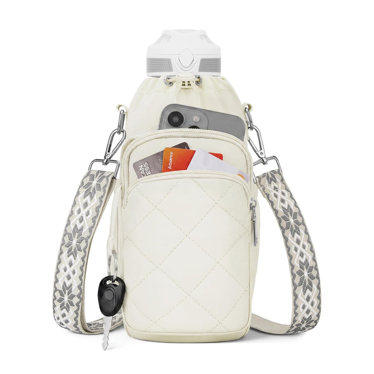 Wasserflaschen-Umhängetasche, Isolierte Wasserflaschen-Tasche Crossbody Wasserflasche Halter mit Gurt