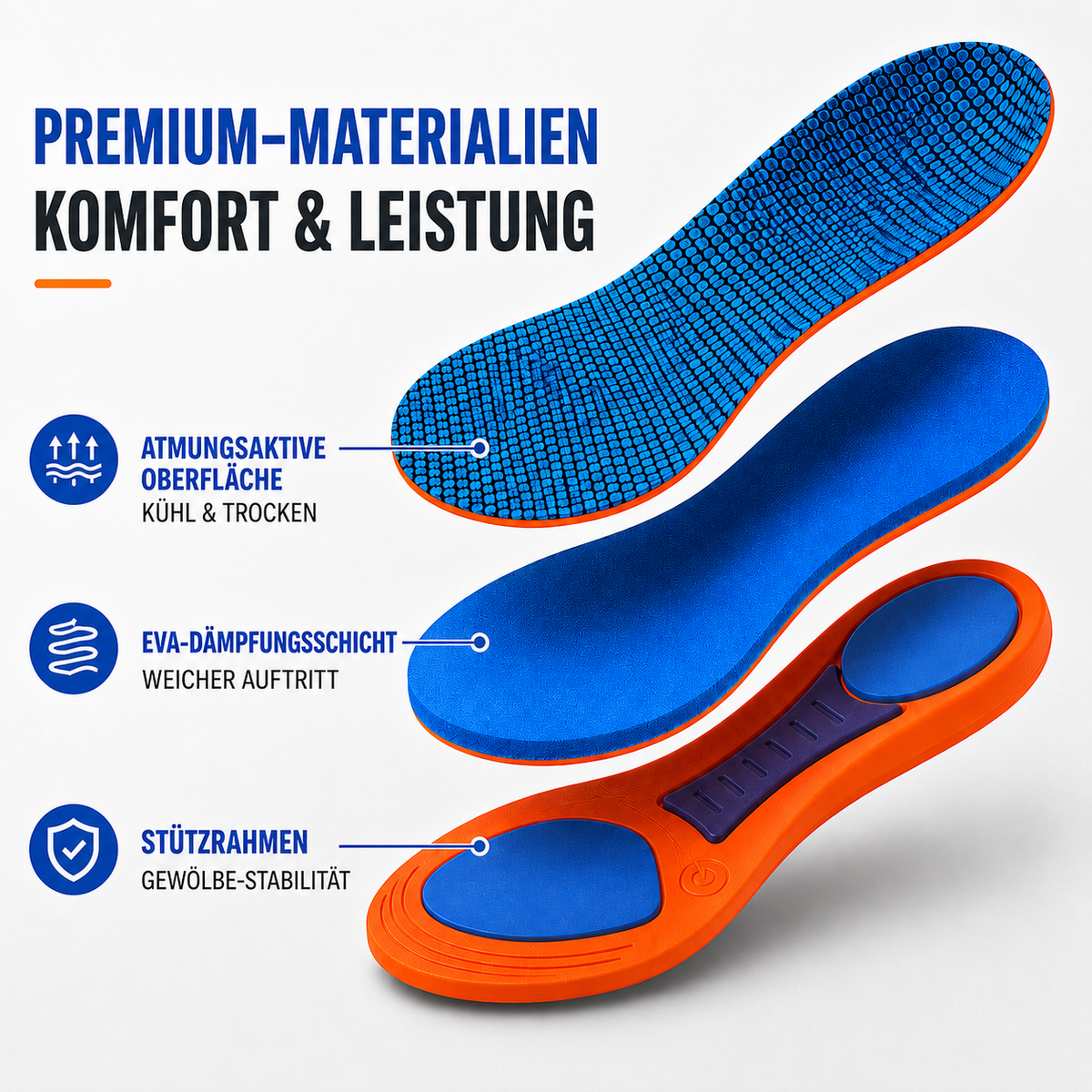 Orthopädische Einlagen | Stützsohlen für Fersensporn und Plattfüße