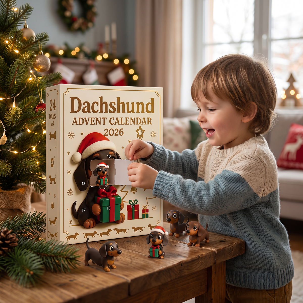 Adventskalender mit Dackeln für 24 Tage – Überraschungsfiguren