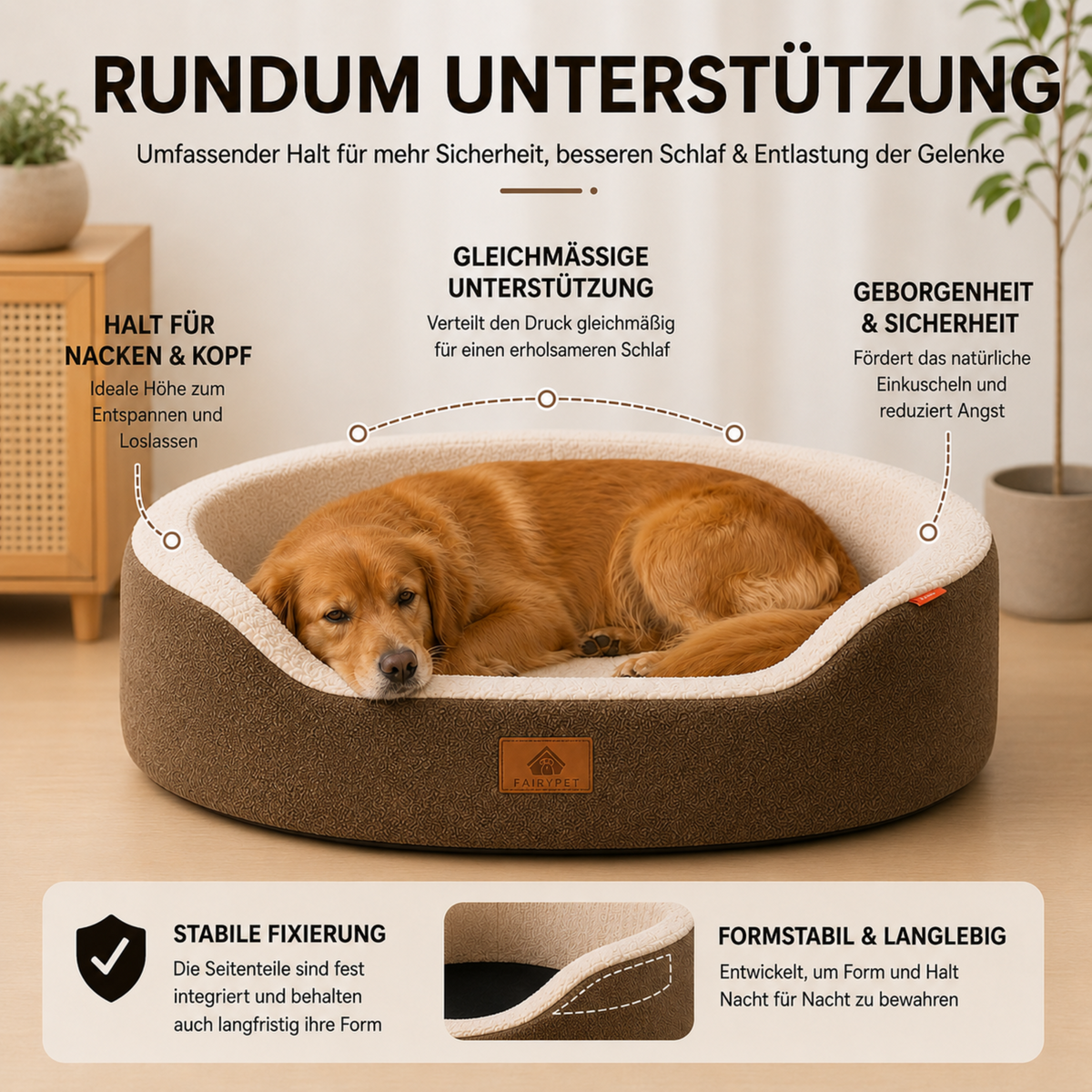 Camp Basel | Pawvello Orthopädisches Sofa-Hundebett