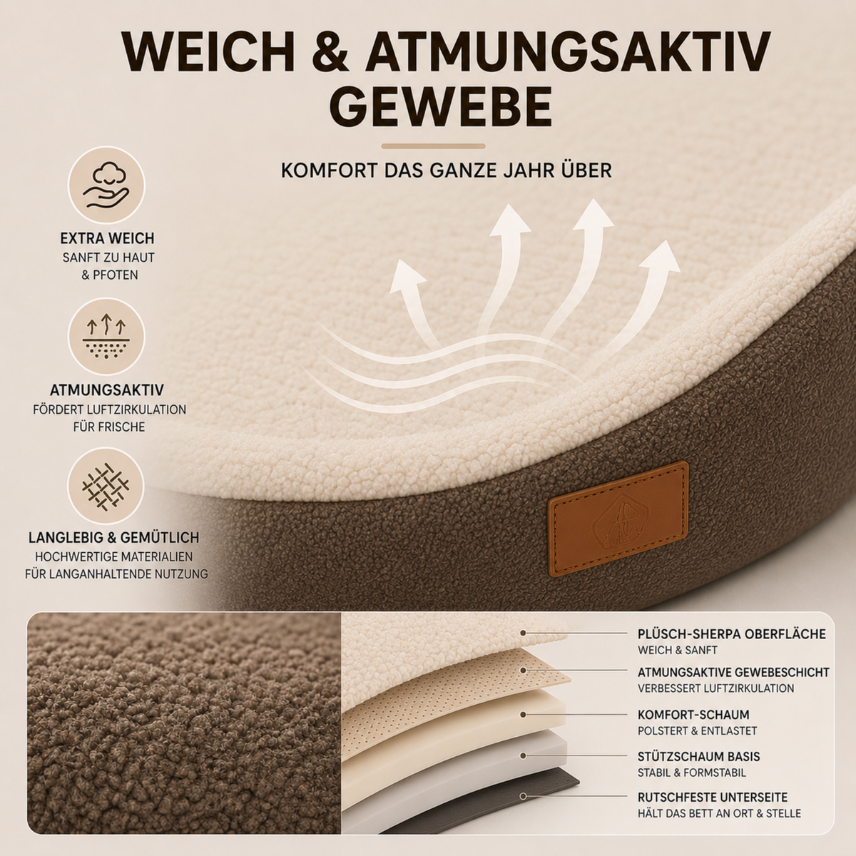 Camp Basel | Pawvello Orthopädisches Sofa-Hundebett