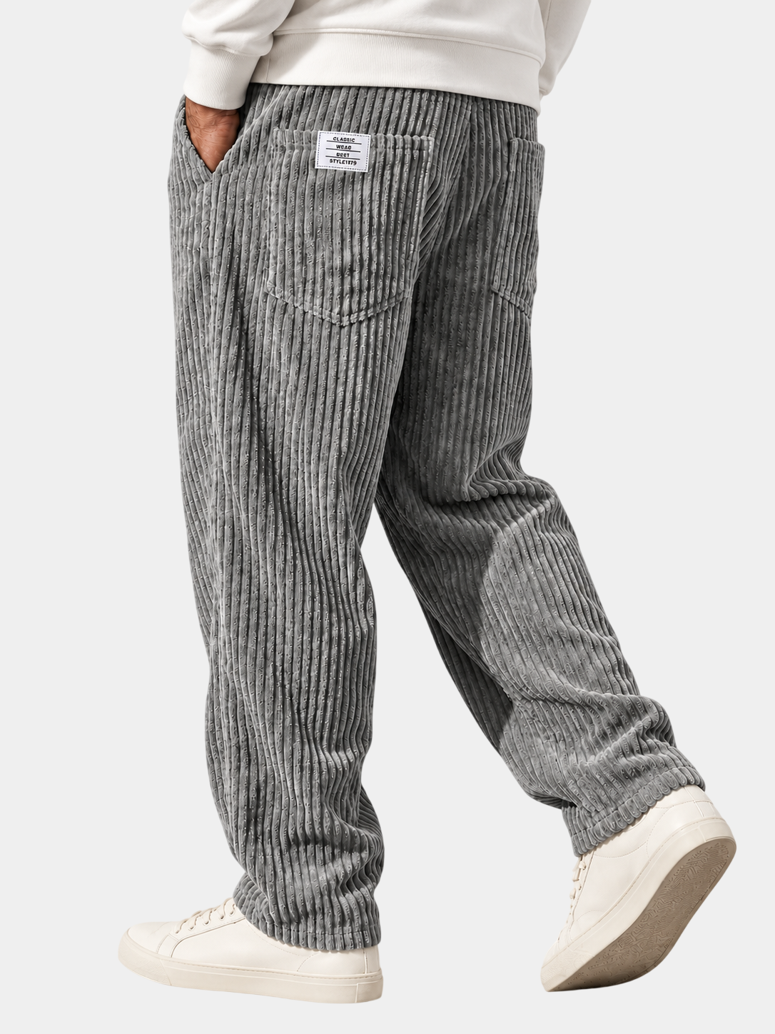 Relaxed Fit Dicke Cord-Hose mit Kordelzug