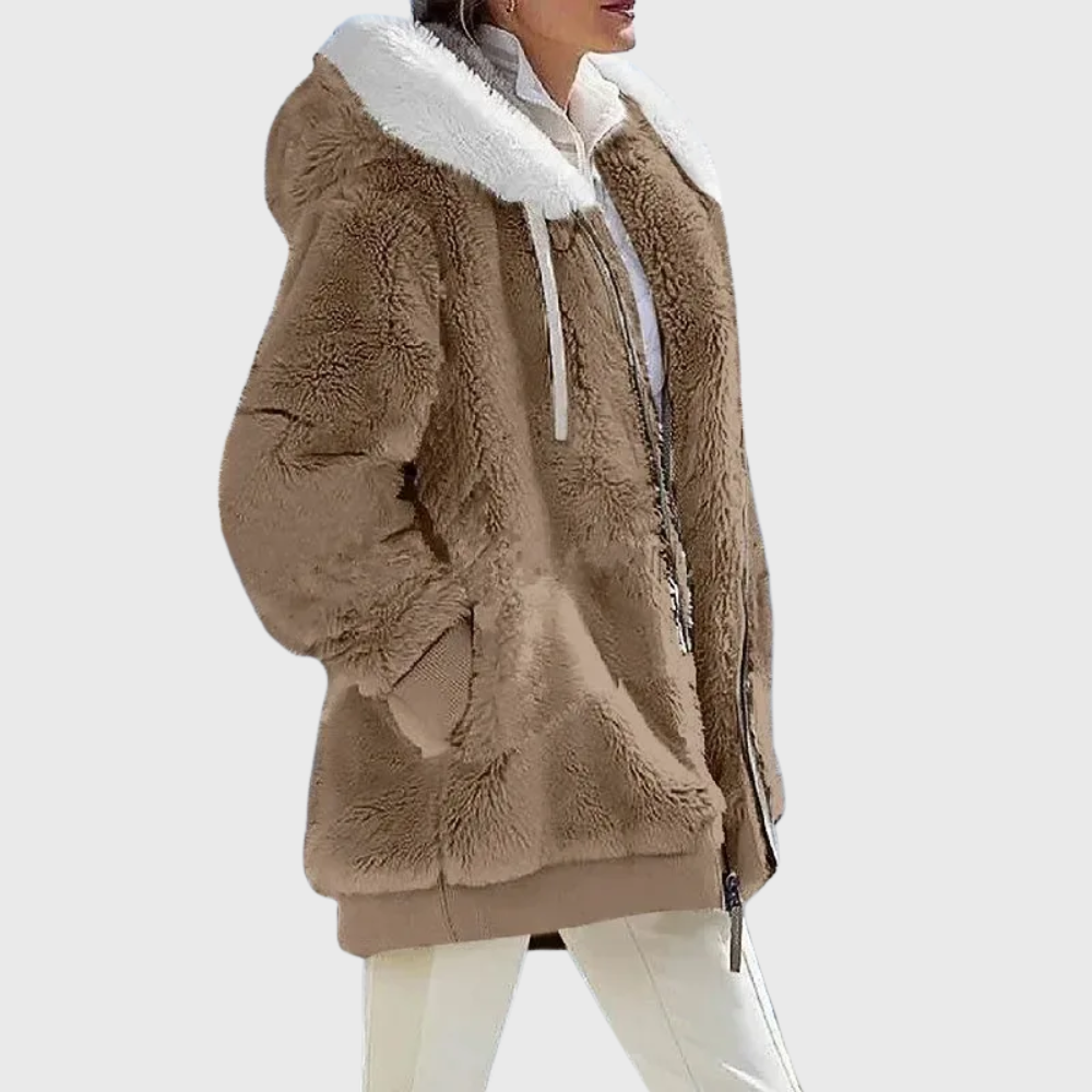 Elegante mehrfarbige warme Pufferjacke