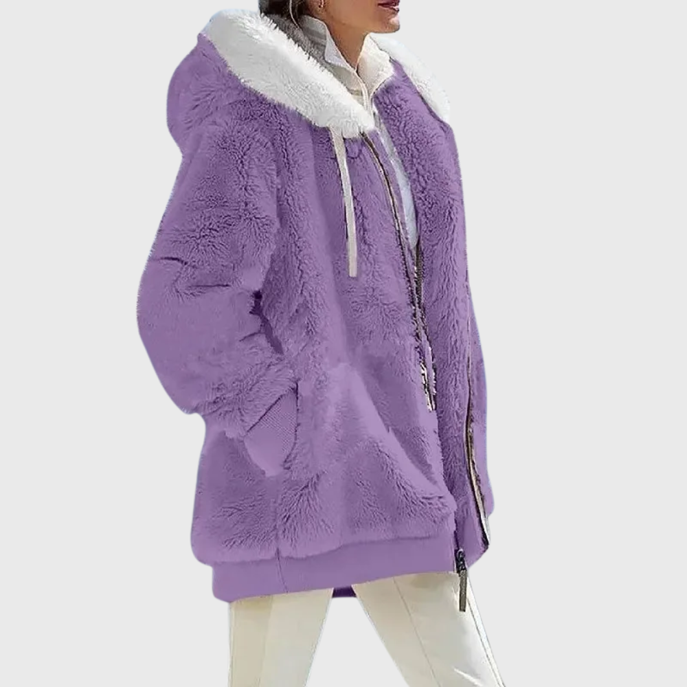 Elegante mehrfarbige warme Pufferjacke