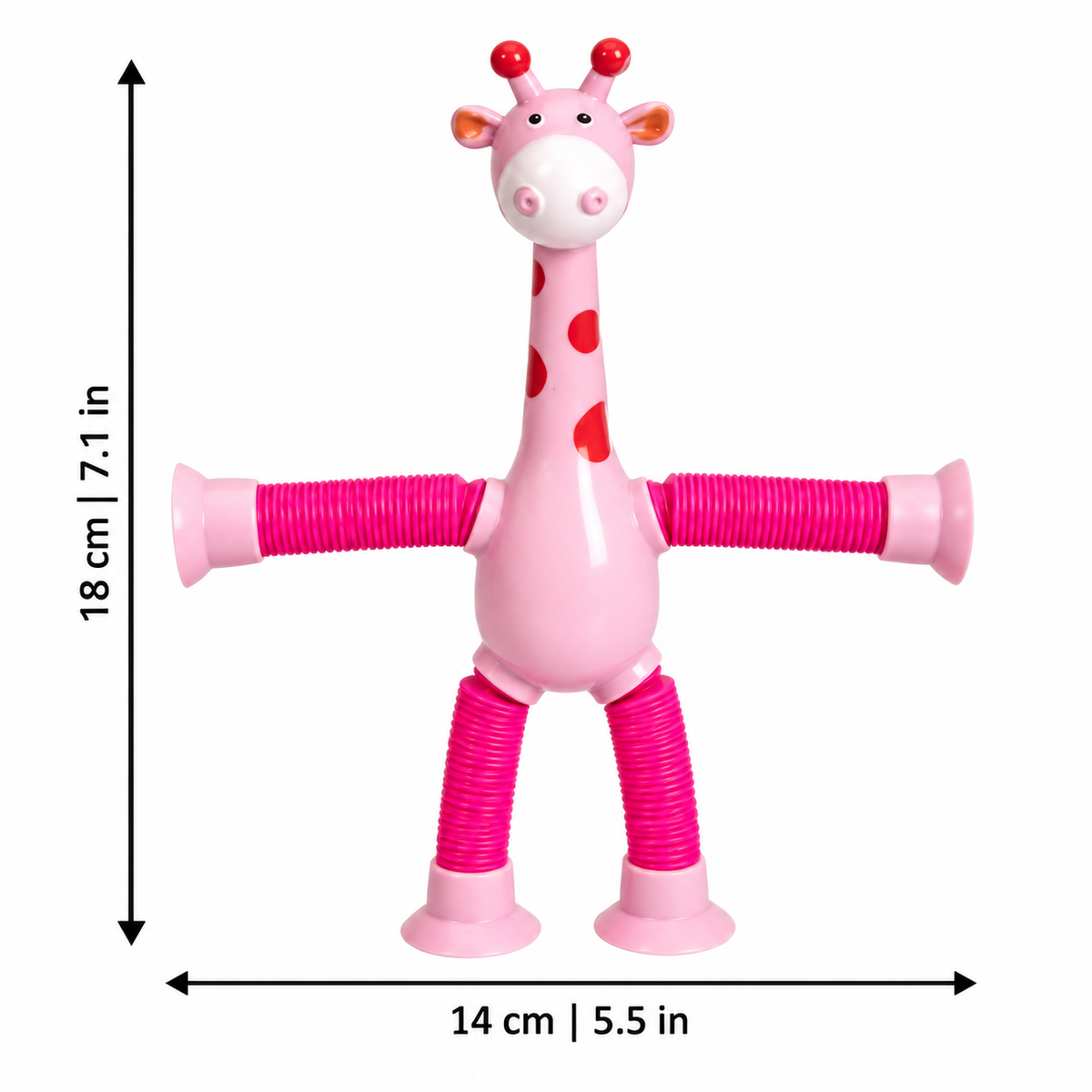 Leuchtende Pop-Tube-Giraffe für sensorisches Spielen