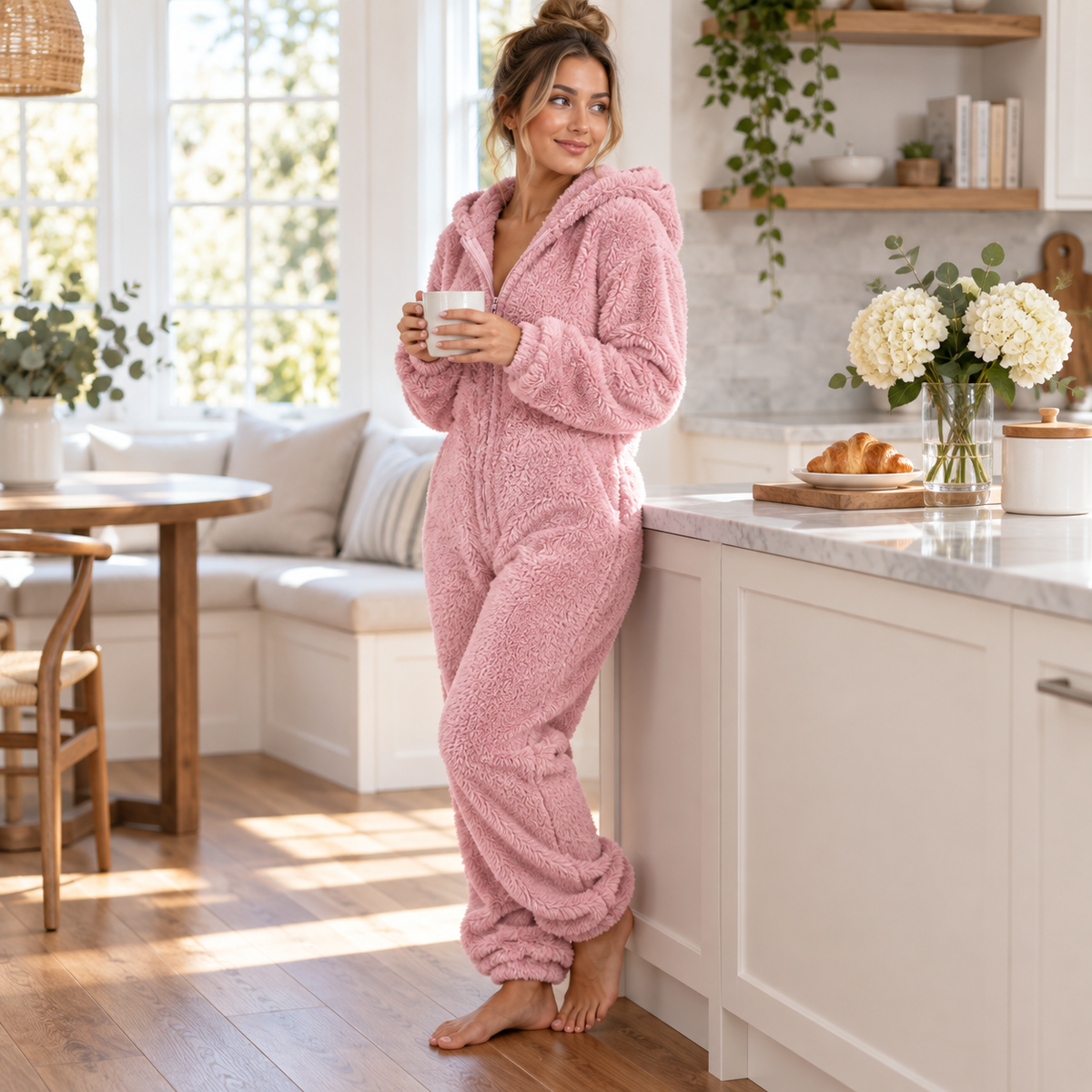 Camp Basel | CozyLuxe Einteiler Fleece-Pyjama mit Reißverschluss