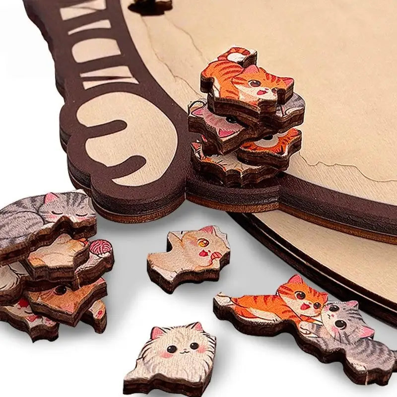 Katzen- oder hundeförmiges Holz-Puzzle