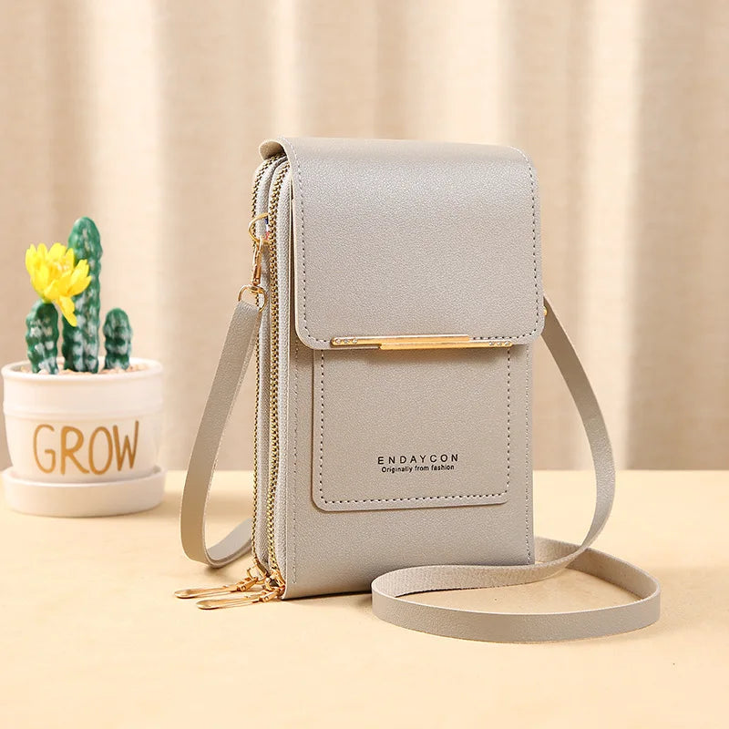Touchscreen Crossbody Handy-Geldbörse mit Kartenfächern