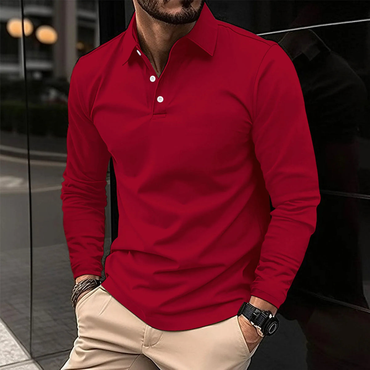 Smart Casual Langarm-Polo