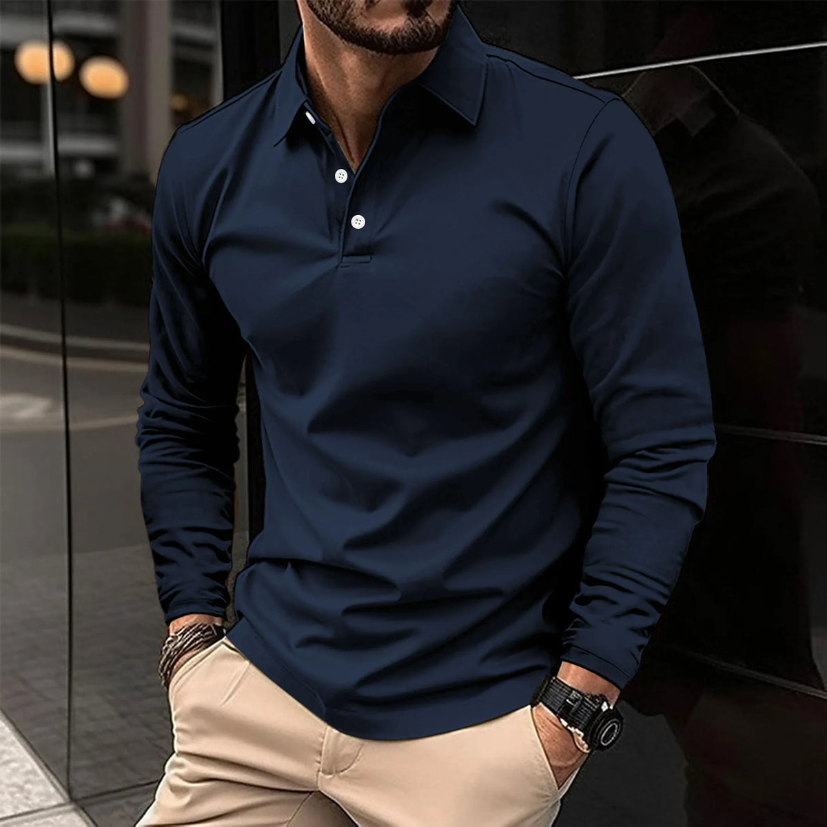 Smart Casual Langarm-Polo