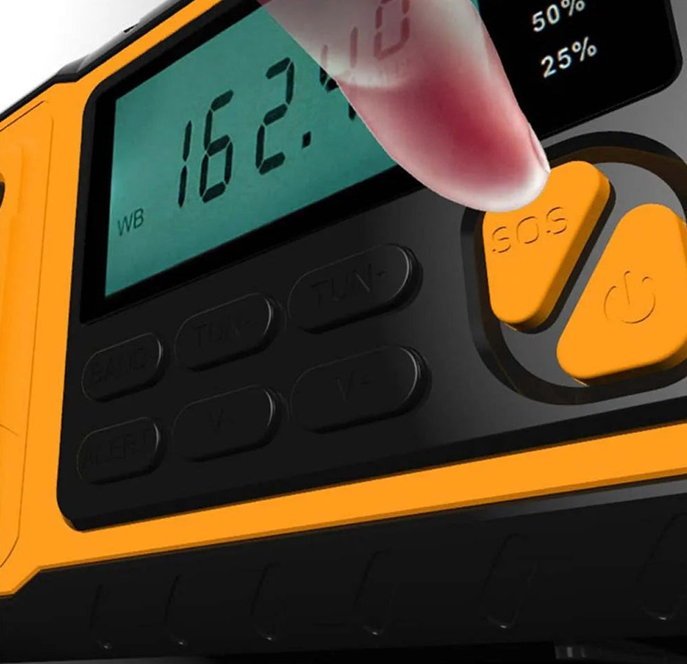 Notfall-Radio mit 4000mAh Powerbank, Solar- und Handkurbelladung