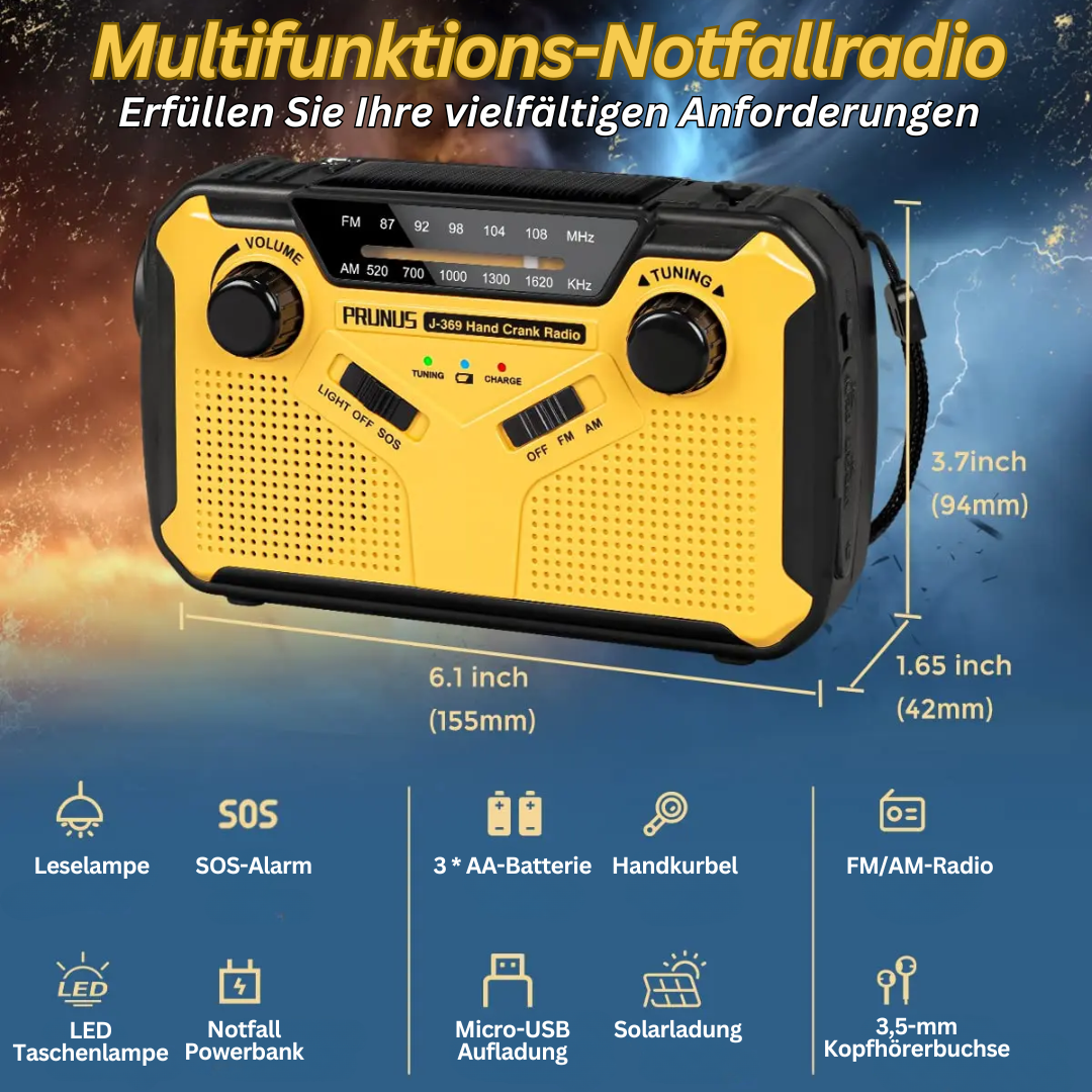 Multifunktionales Notfallradio mit Ladeoptionen