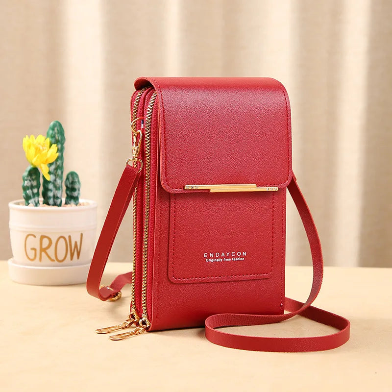 Touchscreen Crossbody Handy-Geldbörse mit Kartenfächern