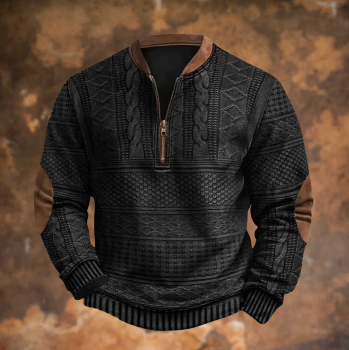 Retro Pullover mit Reißverschluss