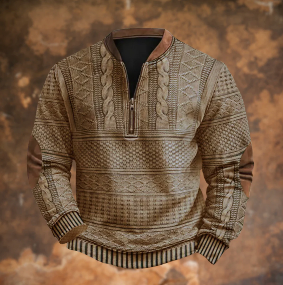 Retro Pullover mit Reißverschluss