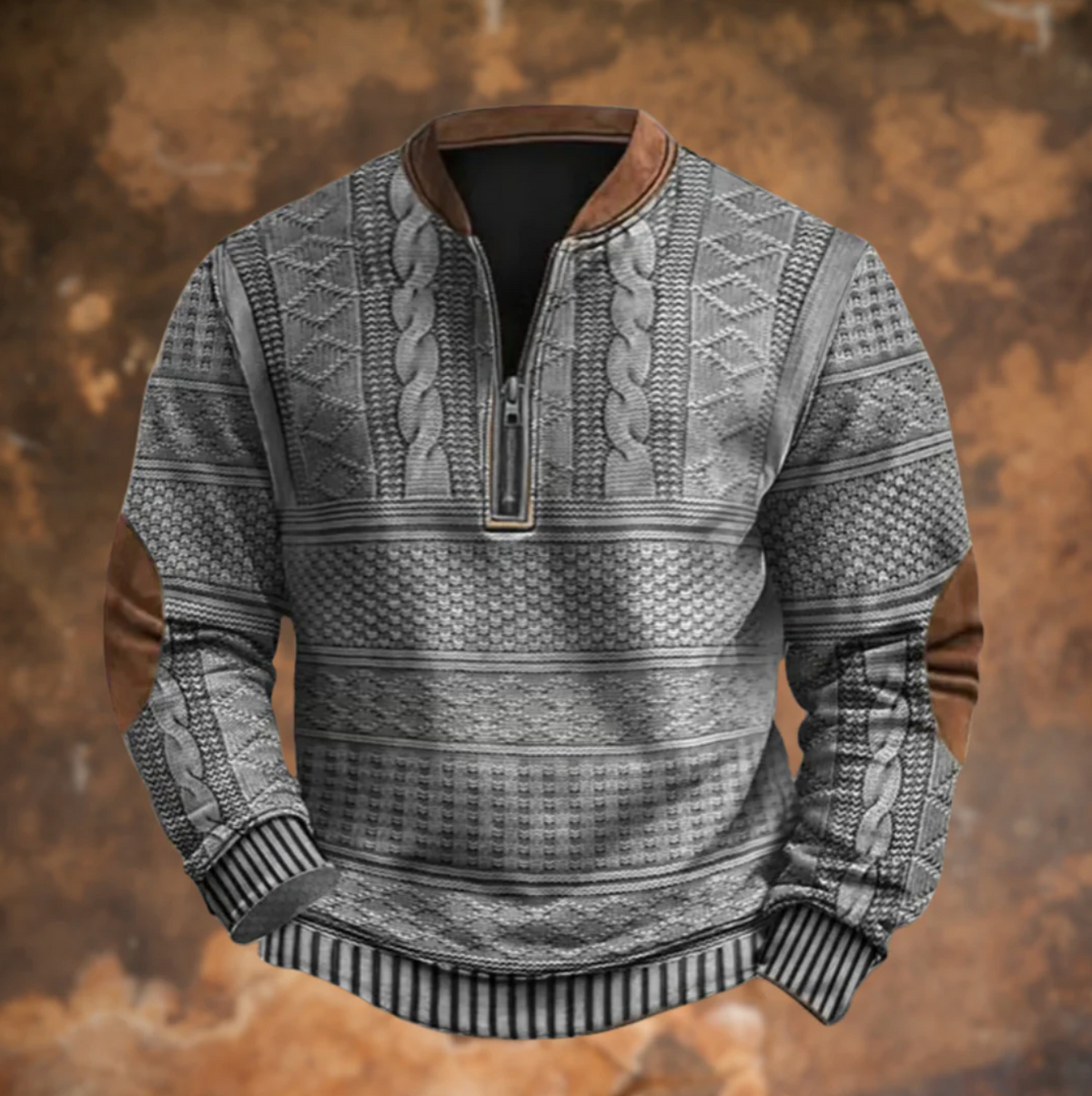Retro Pullover mit Reißverschluss